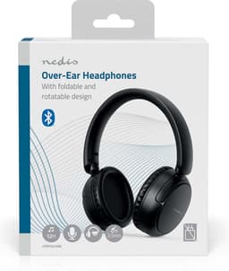 Nedis Draadloze Over-ear Koptelefoon - Batterij 1 werkingstijd standaard verbruik: 720 min - Ingebouwde microfoon - Drukbediening - Ondersteuning voor spraakbesturing - Volumebediening - Zwart — thumbnail 3