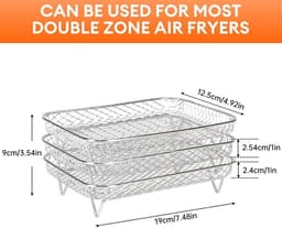 Accessoires voor Ninja Double Stake XL Airfryer - 3 Lagen Rack - 304 RVS Grid — thumbnail 7