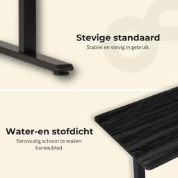 OfficeSense OS50 Zit Sta Bureau Elektrisch 120 x 60 CM - Verstelbaar in hoogte - Zwart Eiken Blad — thumbnail 5
