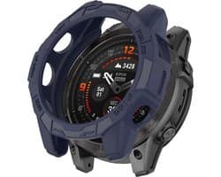 Beschermende watch case - hoesje - geschikt voor Garmin Fenix E (47 mm) - donkerblauw