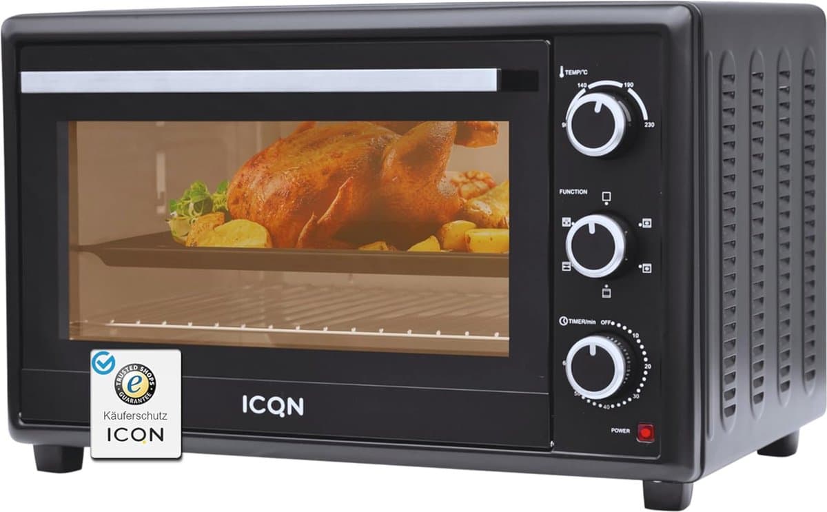 Mini oven 50 liter met circulerende lucht en braadspit — afbeelding 1