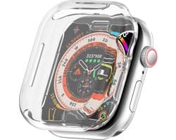 By Qubix - Apple Watch TPU case - Transparant - Geschikt voor Apple Watch 42mm - Series 10 hoesje - screenprotector - Bescherming iWatch - Bescherm hoesje