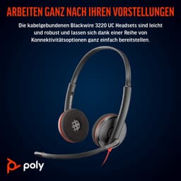 HP Poly Blackwire C3220 – On-ear headset – Kabel – Stereo – Zwart – Met microfoon en volumeregeling — thumbnail 5
