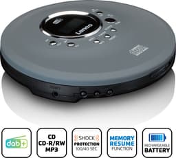 Lenco CD-400GY Discman - Draagbare CD-MP3 Speler met DAB+ en FM Radio - Anti-Shock bescherming en oplaadbare Batterij - Antraciet — thumbnail 5