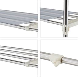 wasmachine rek - ombouw - verstelbaar - 64,5 - 100 cm breed - toiletrek - metaal — thumbnail 3