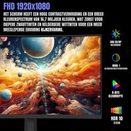 Zyrex® Gaming Monitor 240hz - Gaming Monitor -Zwart - ‎ 20cm x 62cm x 46cm — thumbnail 2