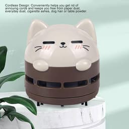 Mini Kruimelzuiger voor Tafel – Schattige Bureau Stofzuiger – Draagbare Desk Cleaner – Voor Thuis, Kantoor en Auto – Compact Design – Bruin — thumbnail 4