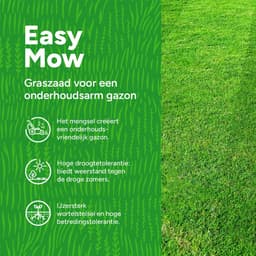 Graszaad onderhoudsarm gazon - Gazonmix robotmaaier - Snel groen gazon - Vlotte opkomst trage groei - 15 kg - Groen — thumbnail 3