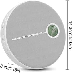 Draagbare cd-speler met luidspreker, Bluetooth, USB- en AUX-aansluitingen, oplaadbare batterij van 2000 mAh – compacte luidspreker, afmetingen 14,3 x 3 cm. — thumbnail 1