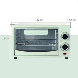 Elektrische Mini Oven - Compacte Keukenoven - Snel Maaltijden Bereiden - 12 Liter Capaciteit - 600 Watt - Groen — thumbnail 5