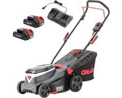 Accu Grasmaaier - Elektrische Maaier - Gazon Onderhoud - Borstelloze Motor - 34 cm Maaibreedte - Grijs
