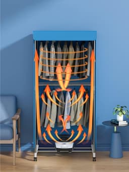 Elektrische Kledingdroger - Kledingkast Droger - Snel Kleding Drogen - Energiezuinig 1200W - 430L Capaciteit - Wit — thumbnail 3