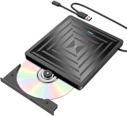 Externe DVD Brander - USB DVD Station - Data Back-up - Schokabsorberend Ontwerp - 15.4 x 14.3 x 1.5 cm — thumbnail 5