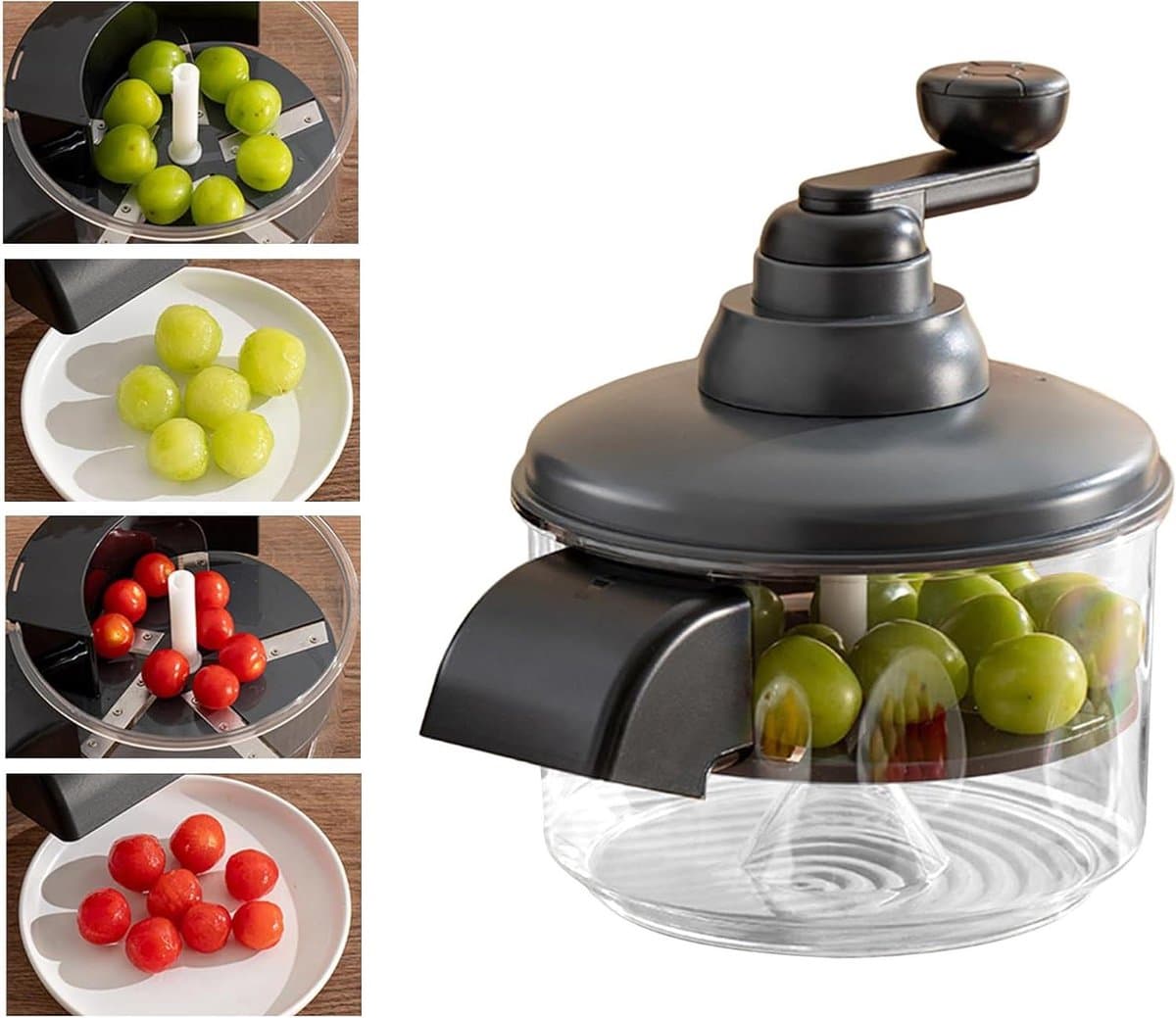 Druivenschilmachine - Fruit Peller - Keuken Hulp - Zichtbaar Proces - 24x25cm - Zwart — afbeelding 1