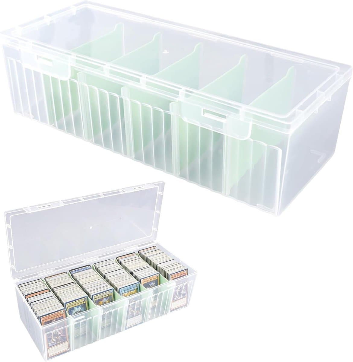 Transparante Kabelopbergdoos 24 x 10 x 7 cm met 5 Verwijderbare Scheidingswanden voor Kabels, Opladers en Accessoires — afbeelding 1