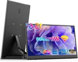 Draagbare monitor - Extra scherm - Multitasken onderweg - Draadloze verbinding - 156 inch - Zwart