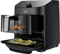 Heteluchtfriteuse - Oven Friteuse - Gezond Frituren - Groot Venster - 11 Liter 2200W - Zwart — thumbnail 2