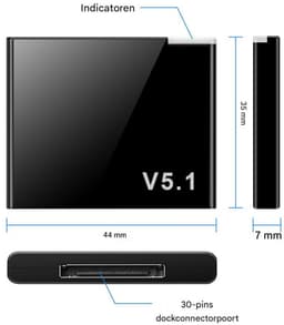carmdering - Bluetooth Draadloze Ontvanger - Zender en Ontvanger Adapter - 30-Pin Muziek Dock Systeem - Bluetooth 5.1 Streaming - Stereo Geluidskwaliteit - Duurzame Kunststof - Compact Ontwerp - Universele Compatibiliteit - 1 Stuk — thumbnail 4