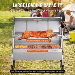 Seth Select Houtskool Spit Grill, Rotisseriegrill, Draaispit barbecue, Roterende grill, Elektrische motor, 46 inch, Zwart — thumbnail 2