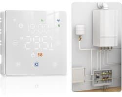 Slimme Thermostaat - Digitale Regelaar - Verwarming Instellen - App en Spraakbesturing - 86x86x25MM - Wit