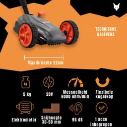 DnA® Grasmaaier Accu - Grasmaaier Elektrisch - Grasmaaier Benzine - Grasmaaier Benzine Zelftrekkend - Grijs/Oranje/Zwart - 55cm x 40cm x 20cm — thumbnail 4
