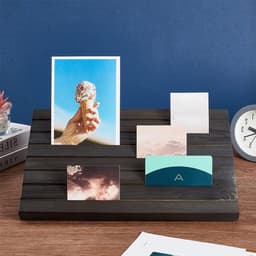 7 Slots Houten Oorbellen Display Stand, Oorbellen Kaart Houder met 2 Afneembare Pinnen, Zwart Sieraden Organizer voor Oorbellen, 29x19cm, Perfect voor Winkels en Beurzen — thumbnail 4