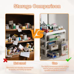 Cosensi - 4-Tier Medicine Cabinet Organizer - Opbergdoos - Duurzaam - Plastic - Medicijnen Organizer - Geschikt voor Thuis en Kantoor - 4 Laden — thumbnail 5