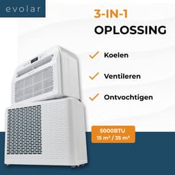Evolar Mobiele Split Airco voor Caravan / Camper - 3-in-1 - 5000BTU - WiFi - Geen Gecertificeerde Installatie Vereist - EVO-SAC500CW — thumbnail 5