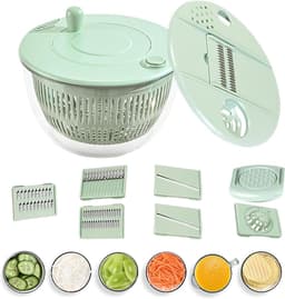 Slacentrifuge Set - Keukenmachine Groente - Maaltijd Voorbereiding - Multifunctioneel Keukenhulpmiddel - 23.5 cm - Lichtgroen — thumbnail 1