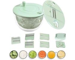 Slacentrifuge Set - Keukenmachine Groente - Maaltijd Voorbereiding - Multifunctioneel Keukenhulpmiddel - 23.5 cm - Lichtgroen