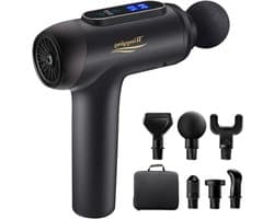 Massagepistool - Spierontspanning Apparaat - Herstel na sport - 20 snelheden 6 koppen - 6 uur batterij - Zwart Goud