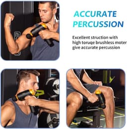 Massagepistool - Spierontspanning Apparaat - Herstel na sport - 20 snelheden 6 koppen - 6 uur batterij - Zwart Goud — thumbnail 5
