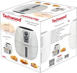 Airfryer - Hetelucht friteuse - Gezond Bakken - Instelbare Temperatuur - 3 Liter - Wit — thumbnail 2