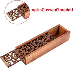 Houten Opbergdoos voor Potloden, Vintage Pennenhouder met Afneembare Case en Deksel, Ideaal voor Sieraden en Kantoorbenodigdheden — thumbnail 3