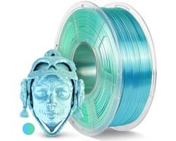 PLA Filament - 3D Printer Materiaal - 3D Printen - Zijdeglans Dubbele Kleur - 1.1kg 1.75mm - Blauw Groen