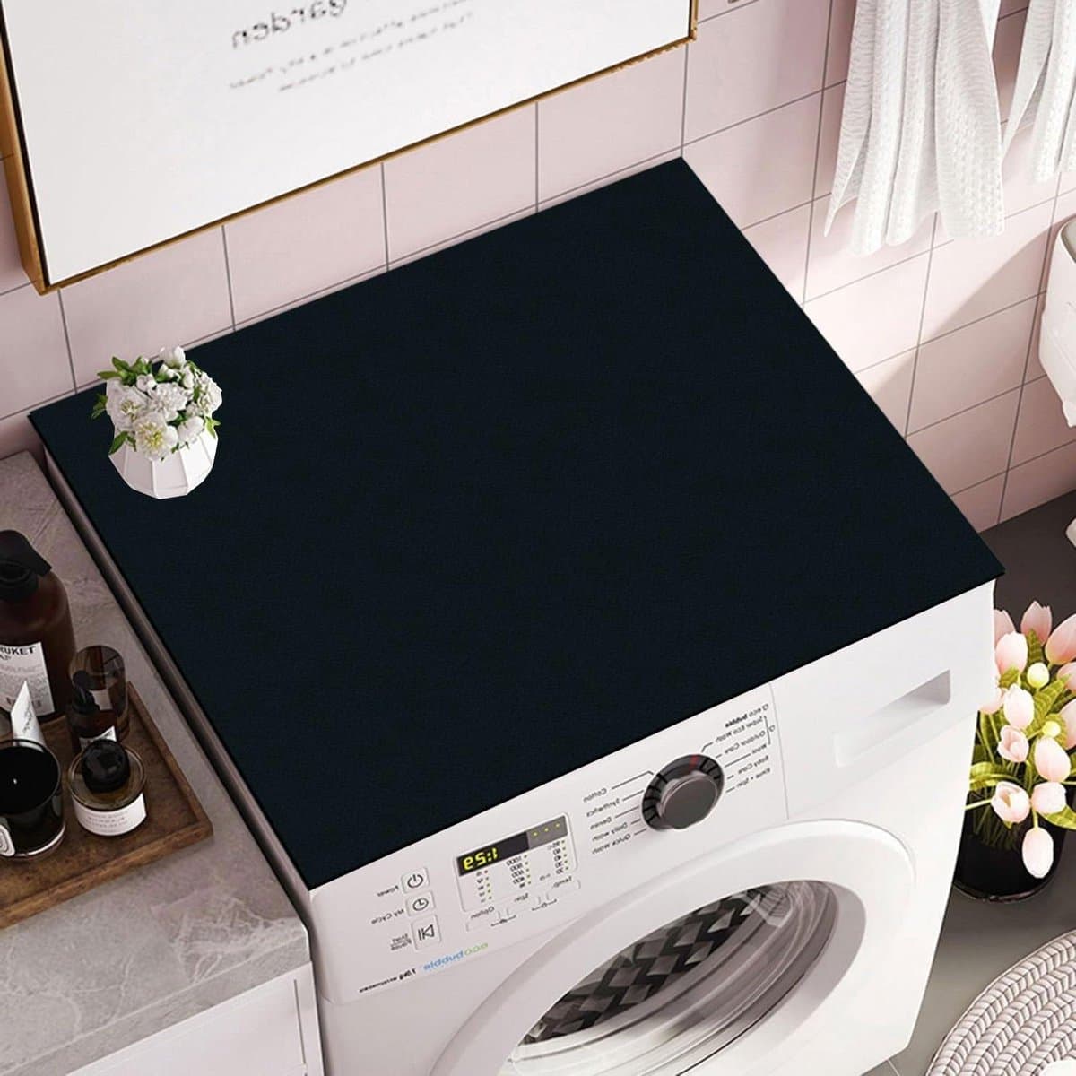 Wasmachine Onderlegger - Machinehoes Droger - Huishoudelijk Gebruik - Antislip Ontwerp - 60 x 60 cm - Zwartgroen — afbeelding 1