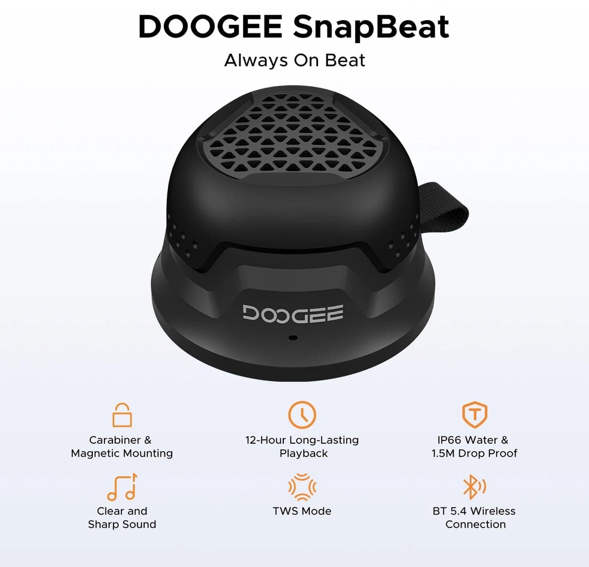 Mosh Stories Bluetooth Speaker - Waterproof – Draagbare Speaker - Met Stereo Geluid - Mini Speaker - Dubbele Verbinding - Zwart — afbeelding 1