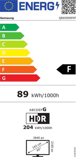 Samsung QE65S90F - Televisie - 65 Inch - OLED - 4K Ultra HD - Vision AI - Smart TV - Buitenlands model — thumbnail 2
