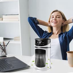 Persoonlijke Air Cooler - Ventilator Luchtkoeler - Persoonlijke Koeling - 3 Windstanden - 25x15x15 cm - Wit — thumbnail 4