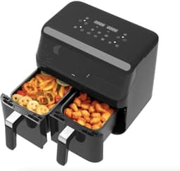Dubbele Airfryer - Hete Lucht Frituur - Gezond Koken - Twee Zones - 8.5 Liter - Zwart — thumbnail 3