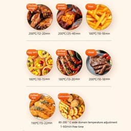 Airfryer 5L, Glass Fully Automatic Intelligent Transparent Visible Multifunctional Electric Oven, 1000W/B/Touch Sn Stabilize — thumbnail 2