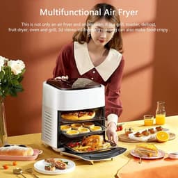 Luchtfriteuse Oven - Mini Elektrische Oven - Snelle Maaltijden Bereiden - Digitaal Touchscreen - 15 Liter Capaciteit - Zwart — thumbnail 3