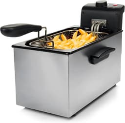 Roestvrijstalen Friteuse - Frituurpan - Lekker Frituren - Koelzone Technologie - 3 Liter - Zilver — thumbnail 1