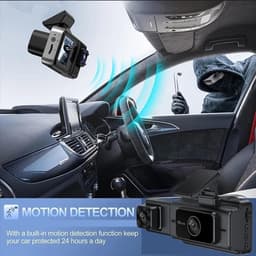 KZQ Dashcam met dubbele lens - Dubbele camera's voor en achter - Uitgerust met een 32GB SD-kaart - Full HD-videokwaliteit (1920p + 1080p) - Ultragroothoeklens van 140° - 24-uurs parkeerbewakingsmodus, loopopnamefunctie — thumbnail 5