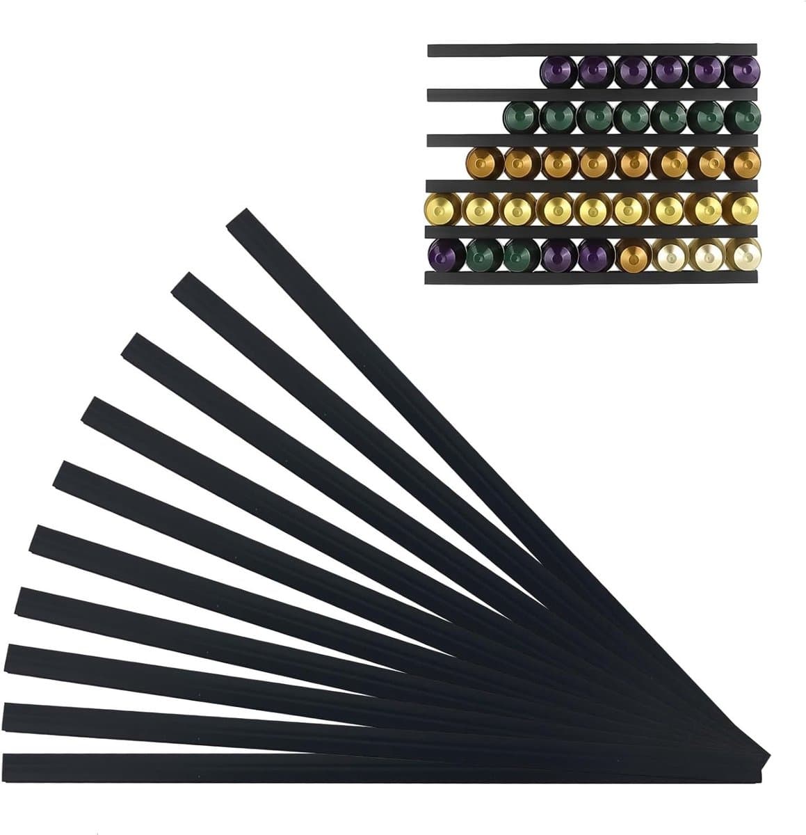 Koffiecapsulehouder voor 10 capsules, DIY wandmontage, opbergoplossing voor koffie, ruimtebesparend en praktisch — afbeelding 1