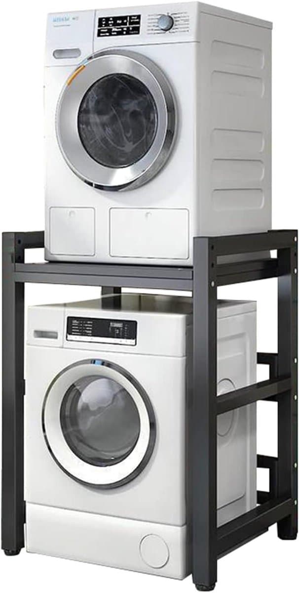 Wasmachine Droger Stapelrek - Opbergrek Boven Wasmachine - Ruimte Besparen - Verstelbare Hoogte - 400 kg Laadvermogen - Wit — afbeelding 1