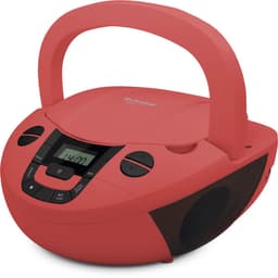 TechniSat VIOLA CD-1 - draagbare stereo cd-speler, Boombox met praktische draaggreep (radio voor kinderen, FM-radiotuner, Bluetooth-ontvangst, 2 x 1 W RMS-vermogen, net- en batterijvoeding) Rood — thumbnail 2