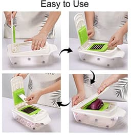 Multifunctionele Keukenmachine - Groentesnijder Mandoline - Maaltijd Voorbereiding - 19-in-1 Wisselbare Messen - 13 Liter Capaciteit - Groen Wit — thumbnail 5