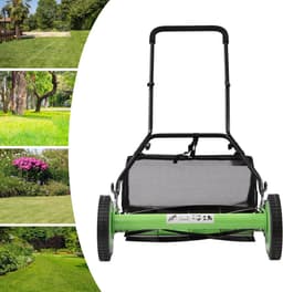Handgrasmaaier - Cilindermaaier - Gazon Onderhoud - Stille Werking - 50 cm Werkbreedte - Groen — thumbnail 3