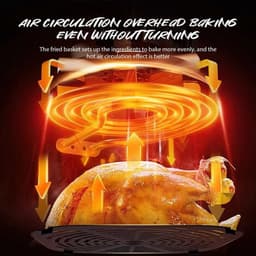 Heteluchtfriteuse – Airfryer - Airfryer Oven - 8L - 1400W - Airfryer Zonder Olie - LED Touchscreen - Kijkvenster - RVS - Hoge Temperatuur - Zwart — thumbnail 6